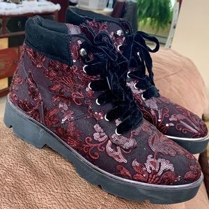 NEW WOMENS NATURALIZER STYLISH SEQUINS BOOTS * 12 M